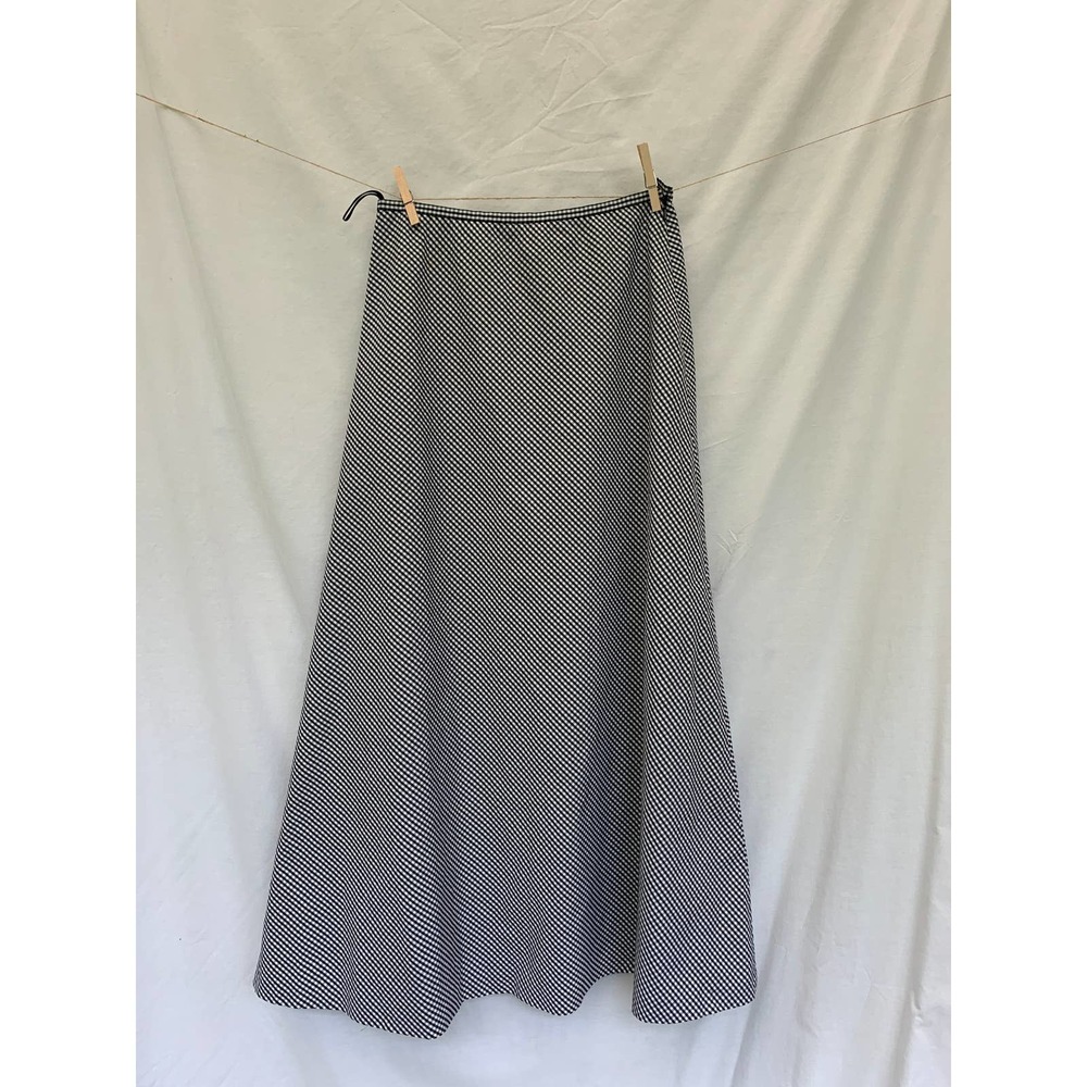 Vintage Talbots Black Gingham Maxi Skirt • Size 2